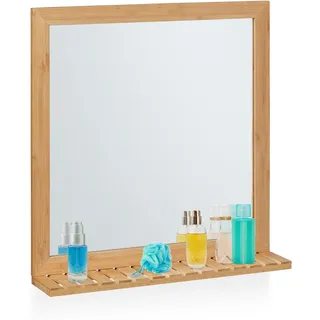 Relaxdays Wandspiegel 61,5 x 60 cm Natur