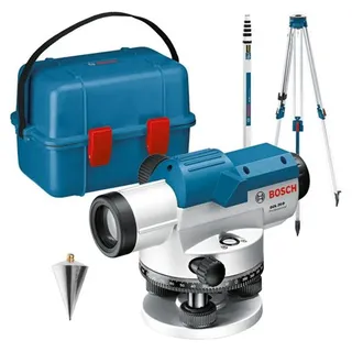 Bosch Optisches Nivelliergerät GOL 20 D mit Baustativ BT160, Messstab GR 500