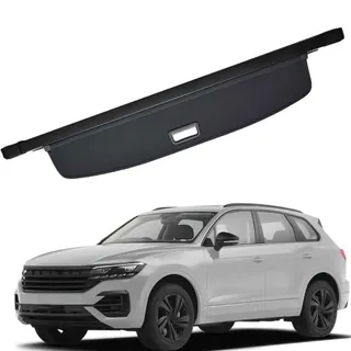 WETCL Auto Laderaumabdeckung für VW Touareg 2019 2020 2021 2022 2023, Hintere Kofferraum Hutablage Einziehbarer Kofferraumabdeckung Rollo Auto Zubehör