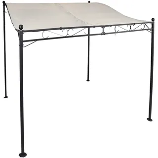 Mojawo Luxus Anbaupavillon Pavillon Gartenschirm Gartenpavillon Lounge Gartenmöbel 3m x2,5m Stahlgestell Dach PA beschichtet wasserabweisend, Farben:Creme