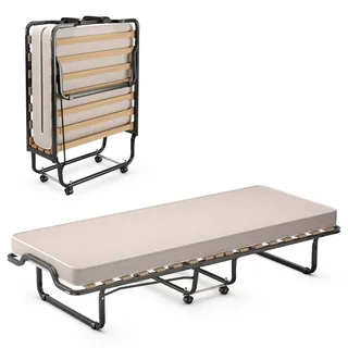 Costway Gästebett klappbar 90 x 200 cm beige