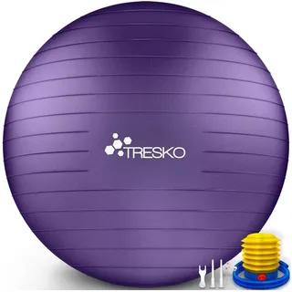 TRESKO Gymnastikball mit Pumpe Fitnessball Yogaball Sitzball Sportball Pilates Ball Sportball