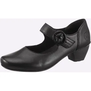 Rieker 41756-00 Spangenpumps Leder Schwarz 39