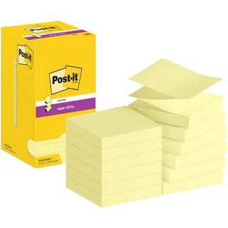 Post-it Super Sticky Z-Notes Haftnotizen extrastark R33012SY gelb, 12 Blöcke