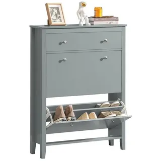SoBuy Schuhkipper 80 x 108 x 25 cm grau / grau