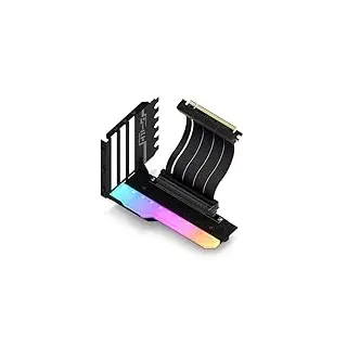 EZDIY-FAB Vertikale GPU-Halterung mit High-Speed 4.0 Riser-Kabel,ARGB-Modul,115mm/4.52in Flexible Verlängerung,90-Grad-Stecker,nur Kompatibel zu Voll-geöffneten PCIe-Steckplätzen-Schwarz-YIHPI344-2