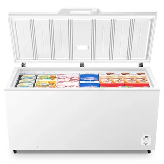 SCHOEPF – GT500S Gefriertruhe 500 L – Weiß – 84,70 x 164,60 x 71,70 cm – Schnellgefrieren - 40 dB – 295 kWh/Jahr – LED-Beleuchtung – 2 Drahtkörbe - Türschloss