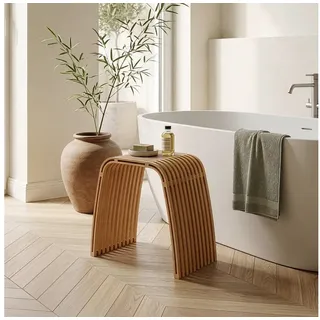 [en.casa] Sitzhocker Jysa Bambus 45 x 50 x 31 cm Beige