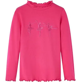 vidaXL Kinder Langarmshirt Ballerinen Langarm T-Shirt Jungen Kindershirt Knallrosa 128 - 128 (7-8 J)
