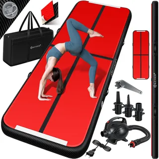 Kesser KESSER® Turnmatte Aufblasbar Airtrack Fitness-Matte Gymnastikmatte inkl. Tragetasche & elektr. Luftpumpe Yogamatte, Tumbling Matten, Trainingsmatte, Turn- & Fitness
