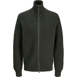 JACK & JONES Strickjacke JACK & JONES "JPRBLASTANDFORT KNIT CARDIGAN BF", Herren, Gr. S, peat, Strick, Obermaterial: 100% Baumwolle, unifarben, regular fit, hoch geschlossener Ausschnitt, Strickjacken Strickjacke