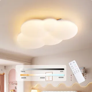 YUEEU Kinderzimmer Lampe Decke Schlafzimmer Lampe LED Deckenleuchte Kinderzimmer 30CM PE Wolke Deckenlampe Kinderlampe,Dimmbar Wolkenlampe mit Fernbedienung, Deckenleuchten für Kinder,Babyzimmer
