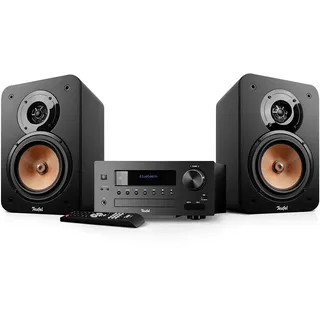 Teufel Ultima 20 Kombo 2 - HiFi Stereo Kompaktanlage mit CD und Bluetooth, USB, DAB+ Digitalradio, FM Radio, Musikstreaming, Bassreflex (Schwarz)
