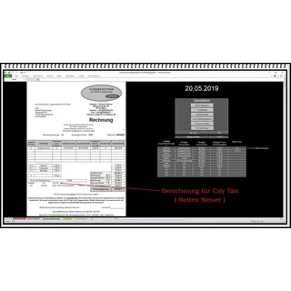 Hotel  Rechnungssoftware mit Belegungsplan Vermietung und Kundenverwaltung Excel