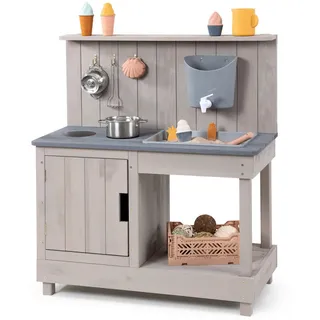 Muddy Buddy Matschküche Mud Expert 80 x 40 x 90 cm warmgrau