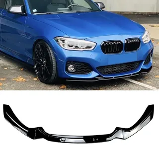 Auto Frontstoßstange Lippe Splitter Spoiler Diffusor für BMW 1er F20 F21 M-Pack 118i 118d 120i 120d M135i M140i 2015-2019, 3 Stück/Set ABS-Kunststoff,Gloss Black