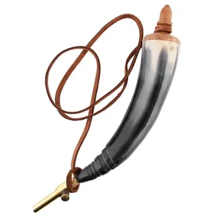 Battle Merchant Pulverhorn mit Absperrhahn aus Messing