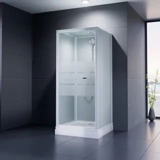 dukf Duschmeister Waldoria Eckdusche mit Drehtür 80 x 80 cm matt inkl. Duschtasse