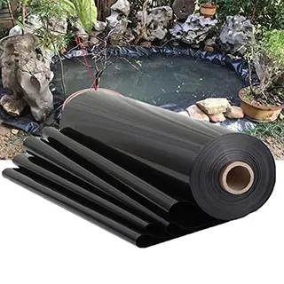 Teichfolien Fisch und Pflanzenfreundlich Teichfolie Schwarz Teichplane Dicke 0.2mm Teichmembran Fountain Teichleiner Teichhäute Liner Wasserdichtes Futter Tuch Für Garten,Schwimmteich (1×5m)