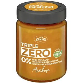 Zentis Triple Zero, Aprikose, vegan, 75% Frucht, ohne Zuckerzusatz, im Glas, 185 g