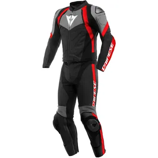 Dainese Avro 4, Lederkombi, schwarz/anthrazit/rot, 52
