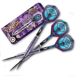 Shot! Viking Shield-Maiden Steel Tip Dart Set | 90% Tungsten Barrels | Steeltip Darts mit Schäften und Flights | Präzision und Kontrolle | 25 Gramm