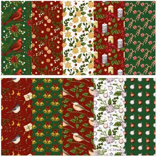 komsoup Baumwollstoff Weihnachten, Stoff Baumwolle Weihnachten Patchwork Stoffe Paket, Weihnachtsmotiv, Stoff Paket Stoffreste Nähstoffe, Zum Nähen Von Quadraten, Baumwollstoff Für Patchwork