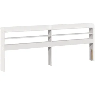 vidaXL Kopfteil mit Ablagen Weiß 180 cm Massivholz Kiefer