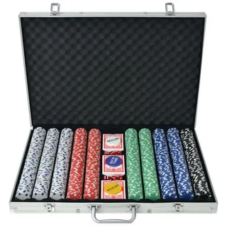 vidaXL Poker Set mit 1.000 Chips Aluminium