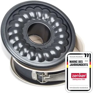 Zenker Springform Crème Noir mit 2 Böden, Durchmesser 26 cm, Edelstahl, grau / beige, 16 x 16 x 7 cm, Anthrazit Creme