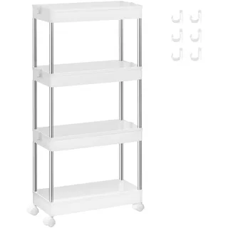 Songmics Calicosy Servierwagen, Weiß, Kunststoff, 12.5x86x15 cm, Esszimmer, Servierwagen