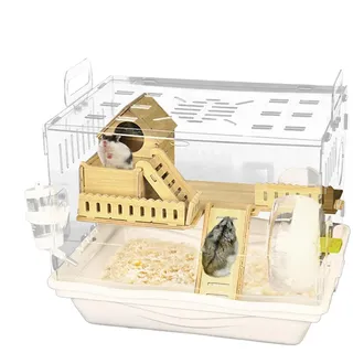 Hamster Cage - Syrischer Hamster -Käfig | Zwerghamster -Käfig | Transparenter Rennrennstoffkäfig | Tier Hamster Lebensraum für eine optimale Beobachtung von Haustieren | Atmungsaktives kleines