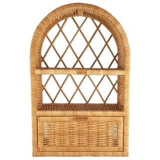 Weidenwandschrank Kapelle natur, Rattanregal für Wand 40x17x62