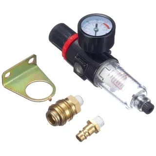 Original Einhell Filterdruckminderer R 1/4" (Kompressor-Zubehör, für saubere, trockene, geregelte Druckluft, Filterfunktion, integriertes Manometer, regelbar bis 8 bar)
