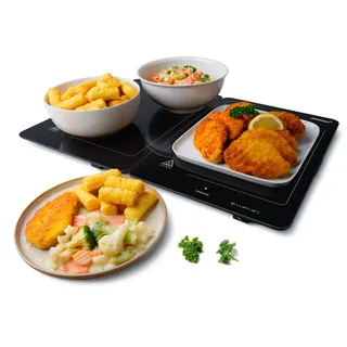 Steba WP 300 Warmhalteplatte – Ultra-Flach, 2 Module einzeln nutzbar, 50×30 cm / 25×30 cm, 2 Temperaturstufen (80°/120°C), Schnellaufheizung & Kontrollleuchte