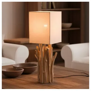 Guru-Shop Tischleuchte Tischleuchte Tischlampe Kukuma, Treibholz,.., Leuchtmittel nicht inklusive weiß