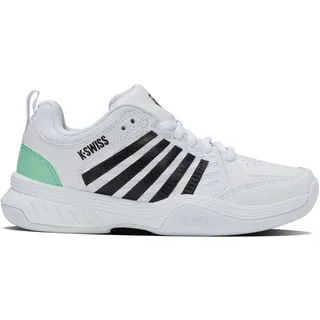 K-Swiss Court Express 2 CARPET Damen in white-neon mint-black, Größe 39 1/2 -