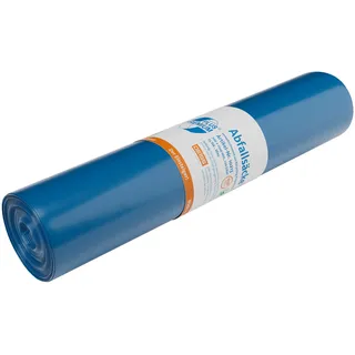 Deiss PREMIUM PLUS 120 Liter blau, 25 Stück/Rolle - - Maße: 700x1100 mm; Blaue Abfallsäcke aus Recycling-LDPE, l, TYP 60 10213 120l bl St./Pack.