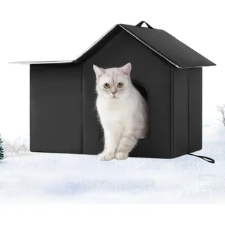 Katzenhaus für den Außenbereich | Katzenhaus im Winter isoliert | Höhle mit Wärmedämmung | für Garten, Hof, Terrasse, Balkon