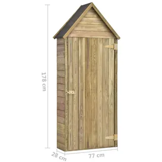 vidaXL Geräteschuppen 0,77 x 0,28 x 1,78 m imprägniert