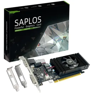 SAPLOS GTX 750 Ti Grafikkarte 4GB 128-bit, HDMI, VGA, DVI, Low Profile Grafikkarten PC, Computer GPU, Low Power, PCI Express x16, DirectX 12