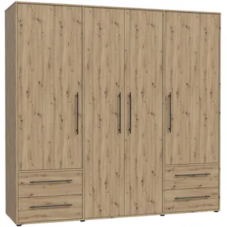 Forte Drehtürenschrank Mokkaris 206 x 200 x 59 cm Beige