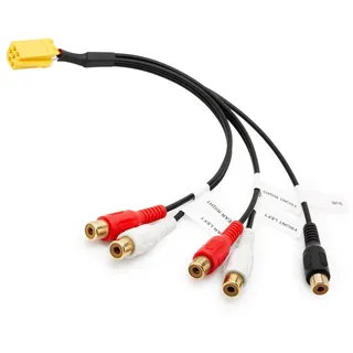 ADAPTER UNIVERSE Line Out Adapter Kabel Auto Radio 5 Cinch Subwoofer 6pol Mini Iso HiFi