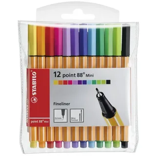 Stabilo Point 88 Mini Fineliner farbsortiert 0,4 mm, 12 St.