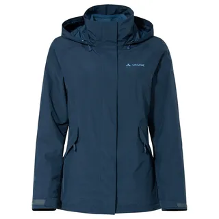 VAUDE Rosemoor - Regenjacke Damen | Trekking Doppeljacke, TPU Membran, Kapuze im Kragen verstaubar, angerautes Innenteil, ganzjährig tragbar