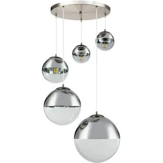 GLOBO Glaskugel 5-flg. 65 cm rund nickel matt