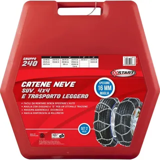 StART 16MM zweiteiliges Schneekettenset der Gruppe 240 für Geländewagen und leichte Transportfahrzeuge