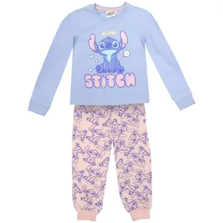 Lilo & Stitch Schlafanzug Disney Lilo und Stitch Mädchen Schlafanzug Pyjama blau 164