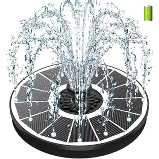 SZMP Solar Springbrunnen mit 3.5 Watt, 2000mAh Akku - Arbeiten an Trüben Tagen - 2025 Upgrade Glas Solar Teichpumpe Wasserpumpe Solar Schwimmender Fontäne Pumpe mit 8 Effekte für Garten, Vogel-Bad