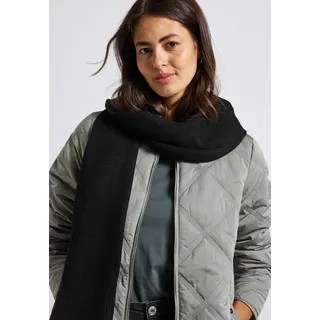 Schal STREET ONE, Damen, Gr. onesize, schwarz, Stoff, 75% Polyester, 22% Polyacryl, 3% Elasthan, unifarben, Modetücher Schal, Feinstrick